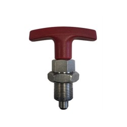Doigt d'indexage rotation en T Rouge - M20X1,5 - DOIGT Ø10 INOX (+ Contre écrou)